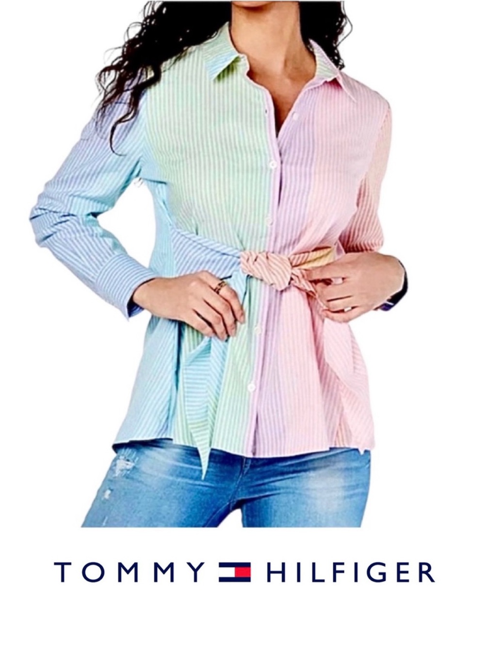 Tommy Hilfiger Rainbow Pastel Pinstripe Shirt